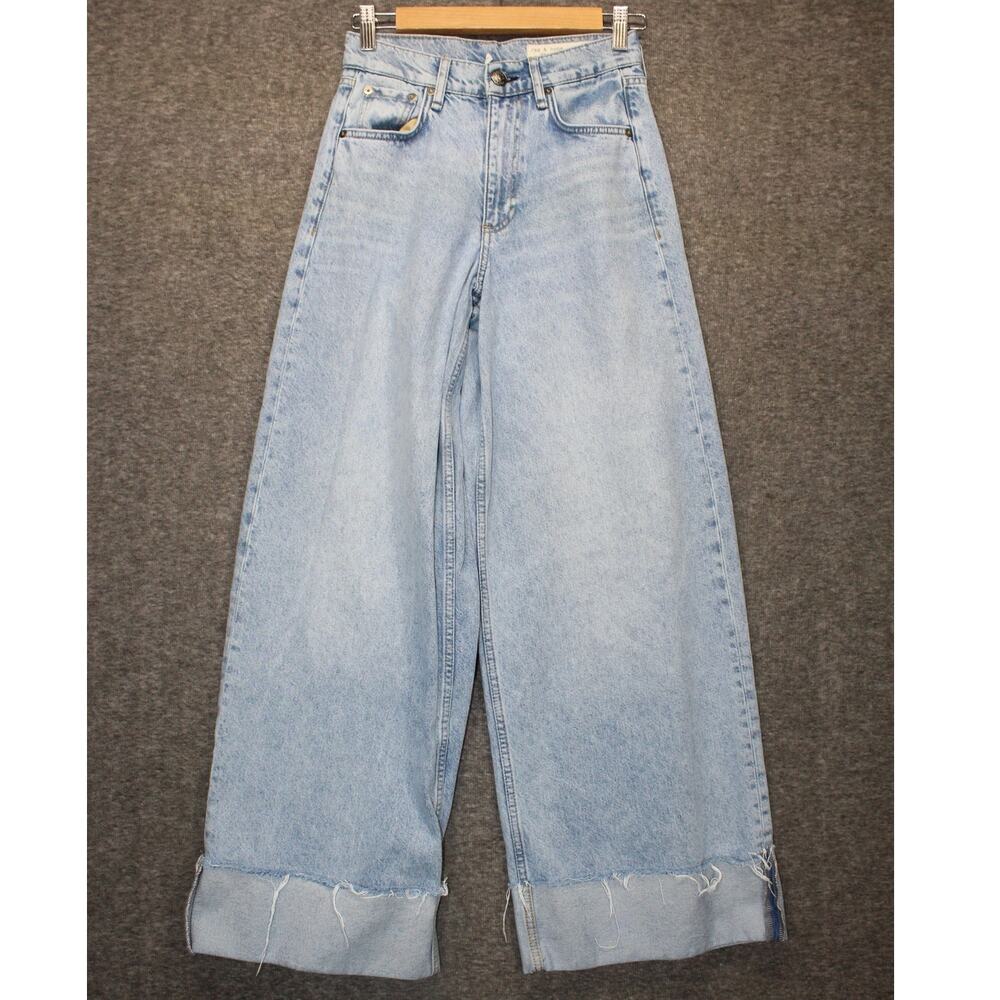 rag & bone Light Blue Wide Leg Jeans